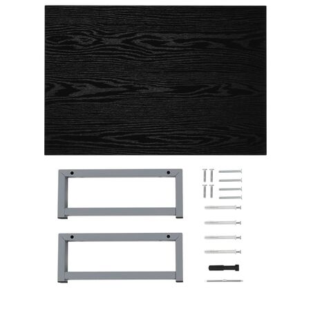  Set mobilier de baie, 2 piese, negru, ceramică