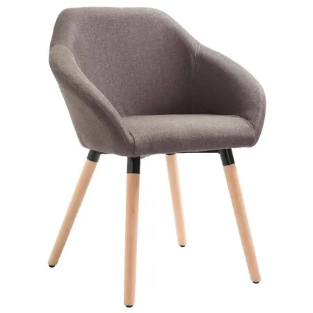  Scaune de bucătărie, 4 buc., gri taupe, material textil