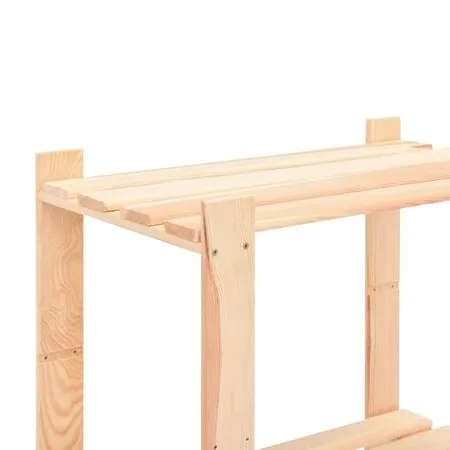  Etajere cu 3 niveluri, 2 buc., 60x38x90 cm, pin masiv, 150 kg
