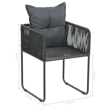  Set mobilier de grădină, 7 piese, negru și maro, ratan PVC