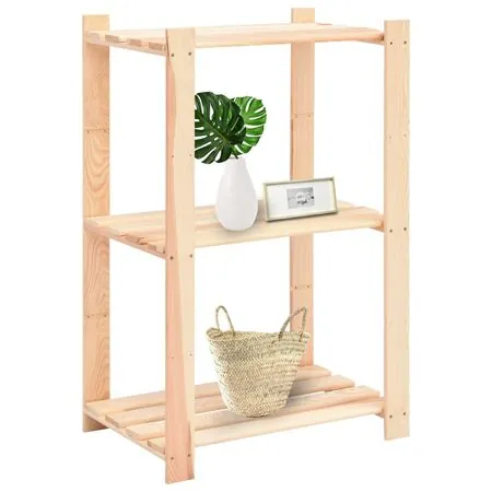  Etajere cu 3 niveluri, 2 buc., 60x38x90 cm, pin masiv, 150 kg