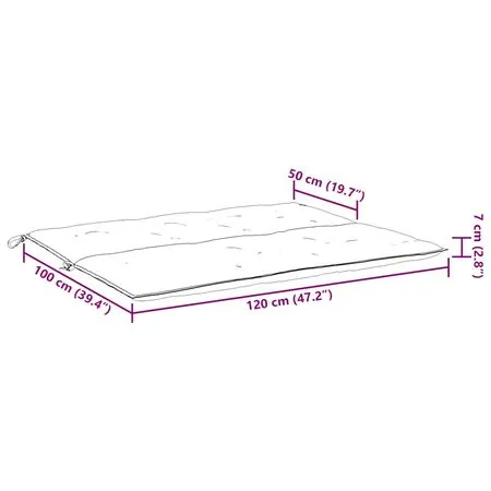  Pernă bancă de grădină albastru 120x(50+50)x7cm material oxford