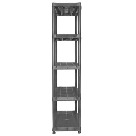  Raft de depozitare cu 5 polițe, negru, 183x45,7x185 cm, plastic