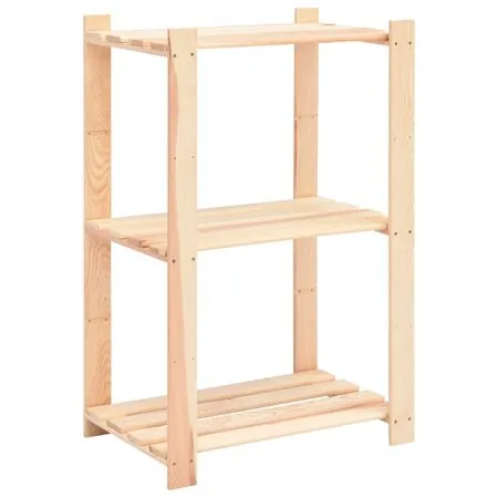  Etajere cu 3 niveluri, 2 buc., 60x38x90 cm, pin masiv, 150 kg
