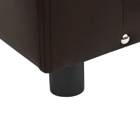  Canapea pentru câini, maro, 81x43x31cm, pluș & piele ecologică