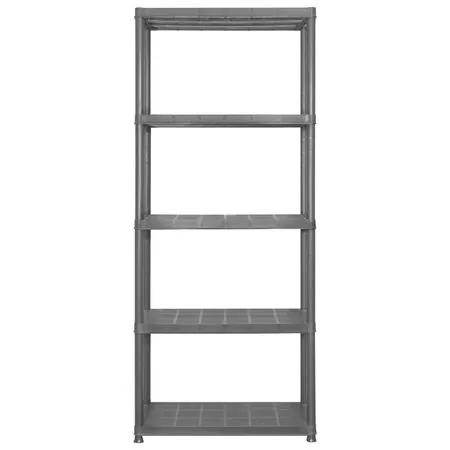  Raft de depozitare cu 5 polițe, negru, 213x38x170 cm, plastic