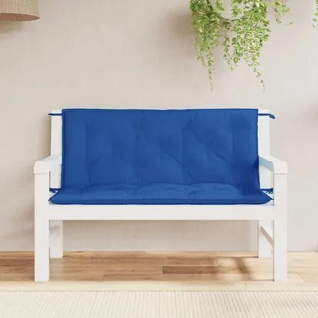  Pernă bancă de grădină albastru 120x(50+50)x7cm material oxford