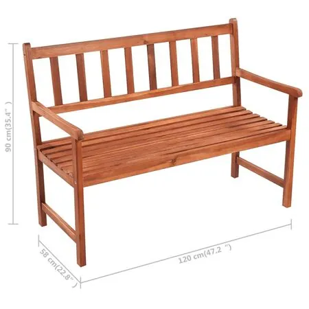  Bancă de grădină cu pernă, 120 cm, lemn masiv de acacia