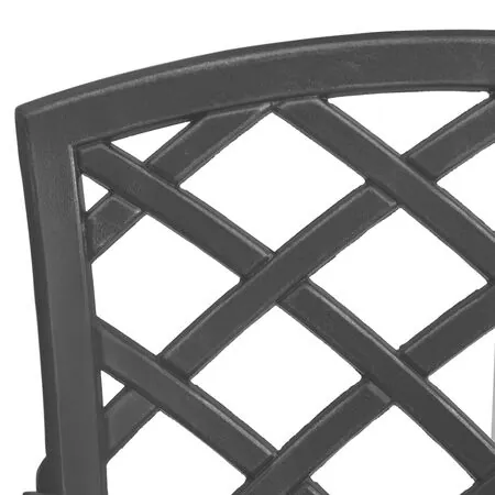  Set mobilier bistro, 3 piese, negru, aluminiu turnat