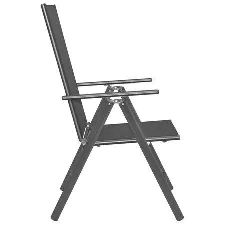  Set mobilier de grădină, 7 piese, negru, aluminiu