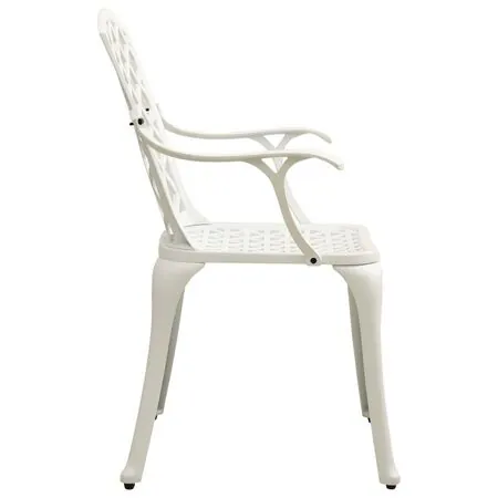  Set mobilier bistro, 5 piese, alb, aluminiu turnat