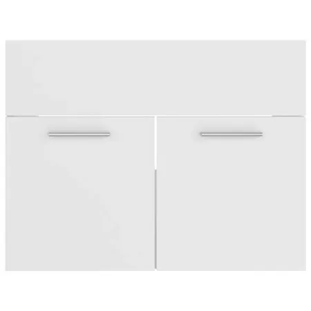  Set mobilier de baie, alb, lemn prelucrat