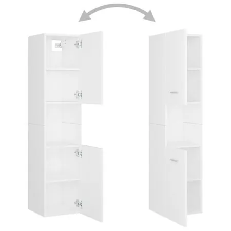  Set mobilier de baie, alb, lemn prelucrat