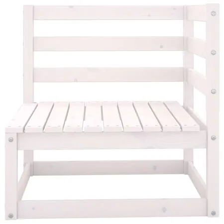  Set mobilier de grădină, 6 piese, alb, lemn masiv de pin