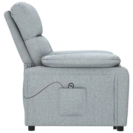  Fotoliu rabatabil electric, gri deschis, textil