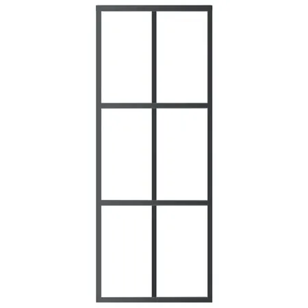  Ușă glisantă cu set feronerie, 76x205 cm, sticlă ESG/aluminiu