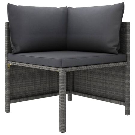  Set mobilier de grădină cu perne, 8 piese, gri, poliratan