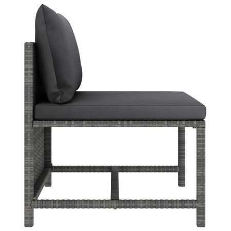  Set mobilier de grădină cu perne, 8 piese, gri, poliratan