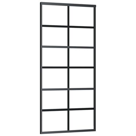  Ușă glisantă cu set feronerie, 90x205 cm, sticlă ESG/aluminiu