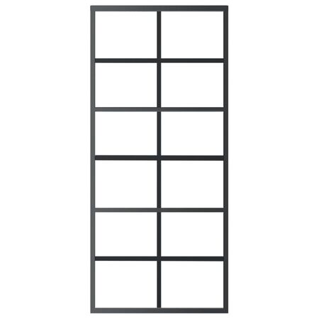  Ușă glisantă cu set feronerie, 90x205 cm, sticlă ESG/aluminiu