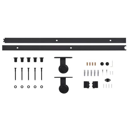 Ușă glisantă cu set feronerie, 90x205 cm, sticlă ESG/aluminiu