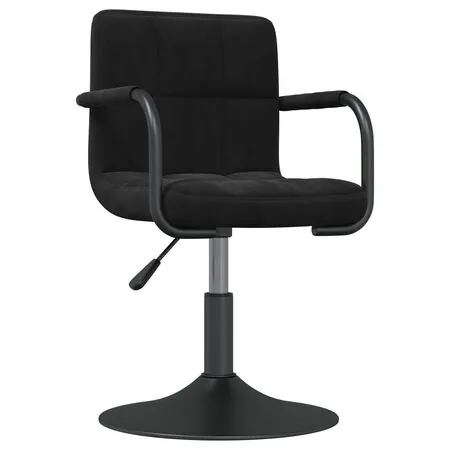  Scaune de sufragerie pivotante 6 buc, negru, catifea
