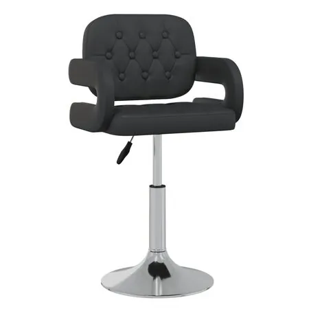  Scaune de bucătărie pivotante, 6 buc., negru, piele ecologică