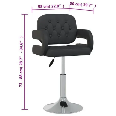  Scaune de bucătărie pivotante, 6 buc., negru, piele ecologică