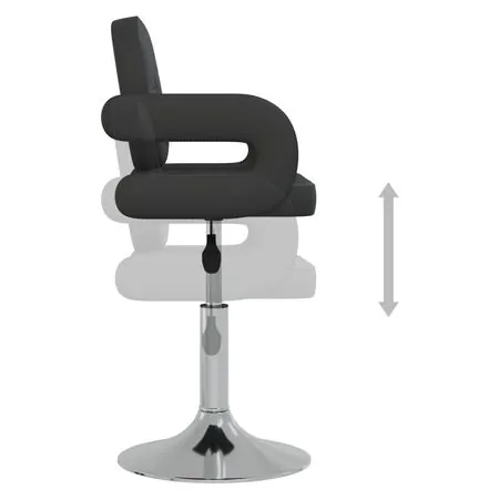  Scaune de bucătărie pivotante, 6 buc., negru, piele ecologică