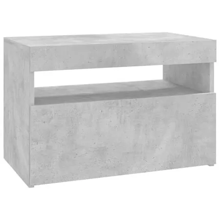  Comodă TV cu lumini LED, gri beton, 60x35x40 cm