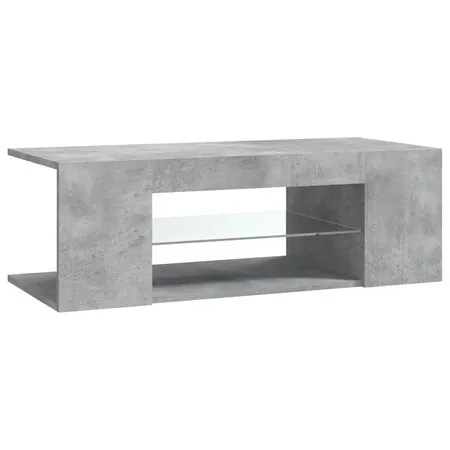  Comodă TV cu lumini LED, gri beton, 90x39x30 cm
