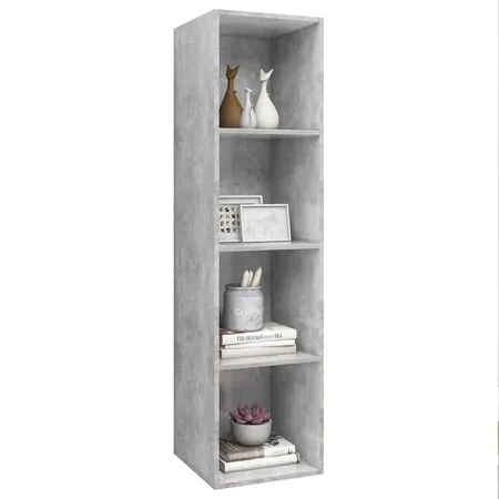  Dulap TV montat pe perete, gri beton, 37x37x142,5 cm, PAL