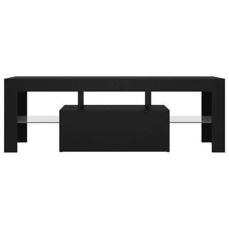  Comodă TV cu lumini LED, negru, 120x35x40 cm