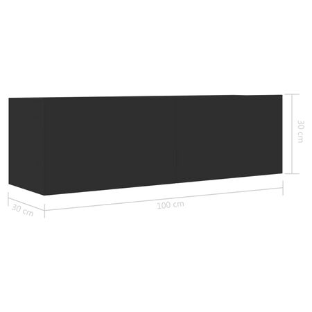  Comodă TV, negru, 100 x 30 x 30 cm, lemn prelucrat