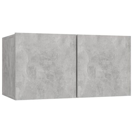  Set de dulapuri TV, 4 piese, gri beton, lemn prelucrat