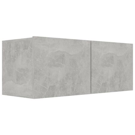  Set de dulapuri TV, 4 piese, gri beton, lemn prelucrat