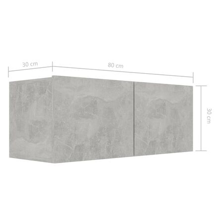  Set de dulapuri TV, 7 piese, gri beton, lemn prelucrat