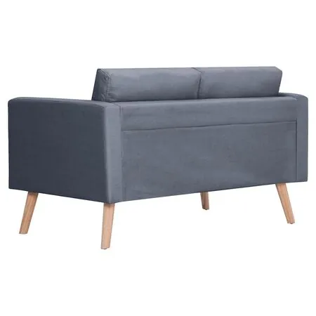  Canapea cu 2 locuri, material textil, gri închis 