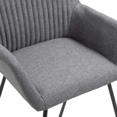  Scaune de sufragerie, 6 buc., gri închis, material textil 