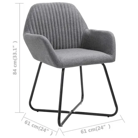 Scaune de sufragerie, 6 buc., gri închis, material textil 