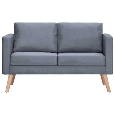 Canapea cu 2 locuri, material textil, gri închis 