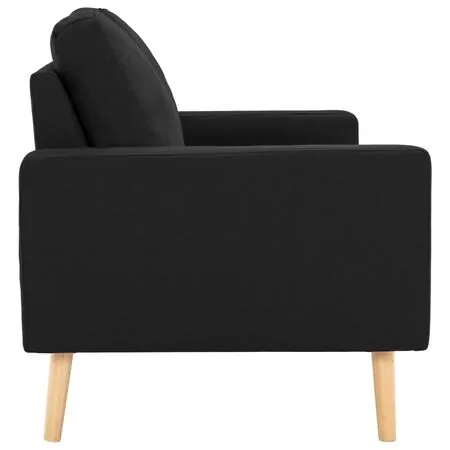  Set de canapele, 2 piese, negru, material textil