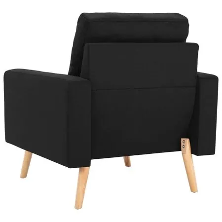  Set de canapele, 2 piese, negru, material textil