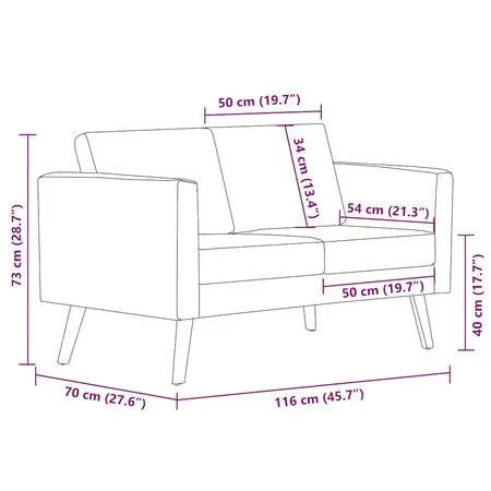  Set de canapele, 2 piese, gri taupe, material textil