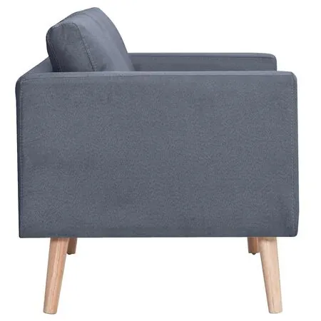  Canapea cu 2 locuri, material textil, gri închis 