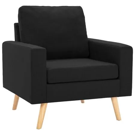  Set de canapele, 2 piese, negru, material textil