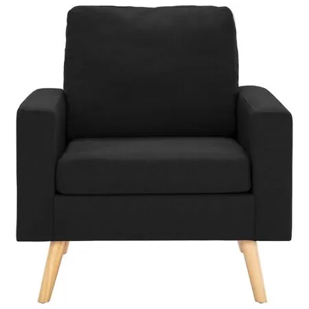  Set de canapele, 2 piese, negru, material textil