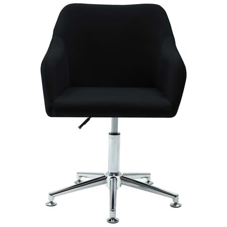  Scaun de sufragerie pivotant, negru, material textil