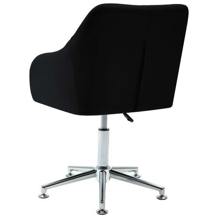  Scaun de sufragerie pivotant, negru, material textil