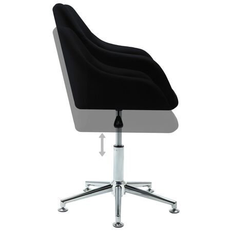  Scaun de sufragerie pivotant, negru, material textil